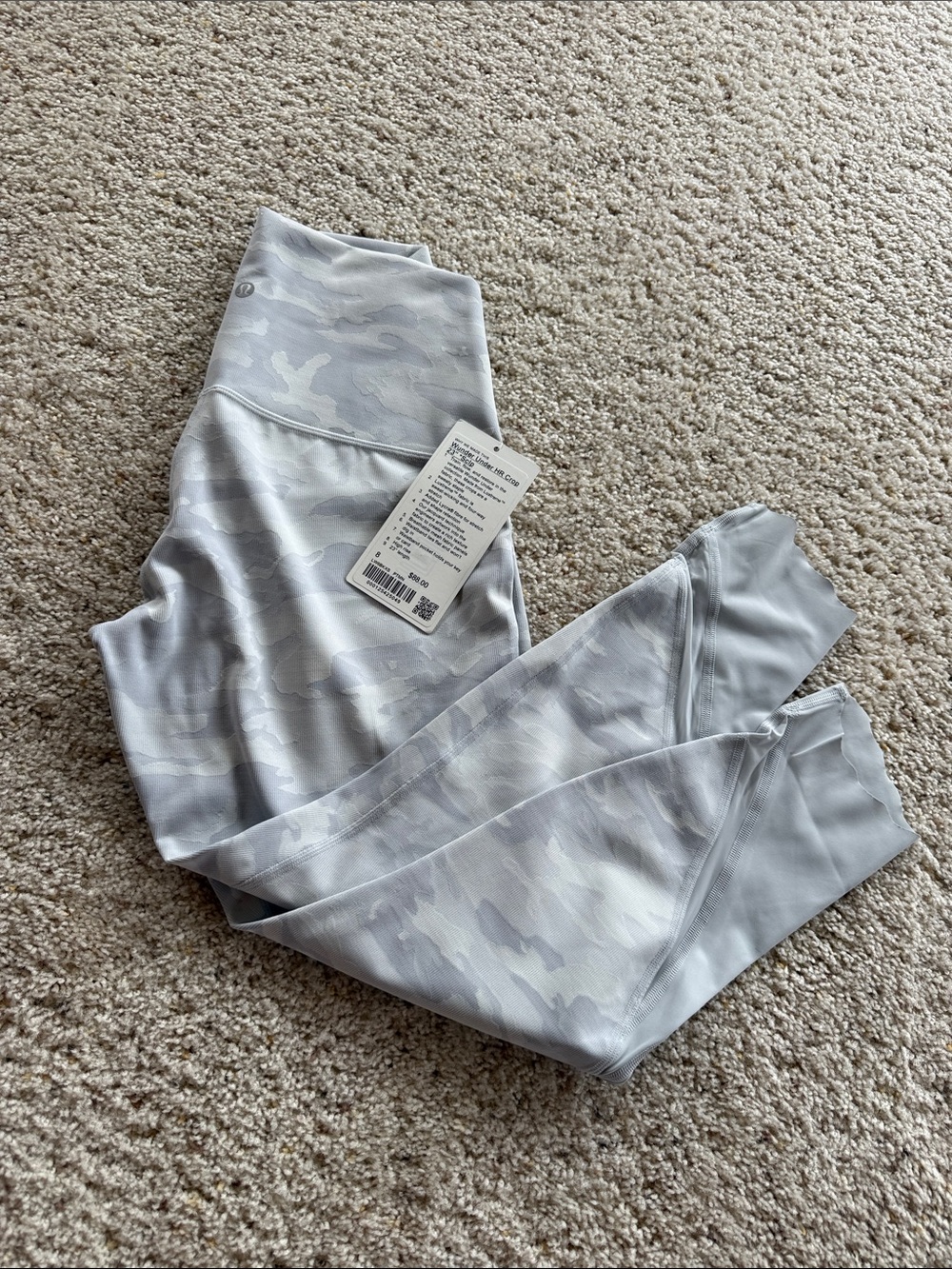 Lululemon Wonder Under Light Gray Camo Leggings